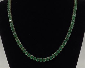 14k Gold & Emerald Tennis Necklace