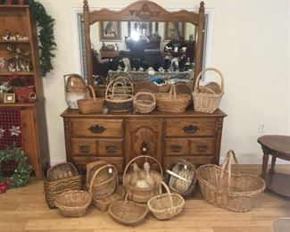 Basket Collection, intage Dresser with Mirror