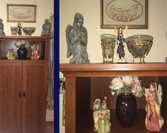 Vintage Cabinet & Collection of Angels