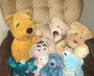 Pooh Bear, Eeyore and plush bears