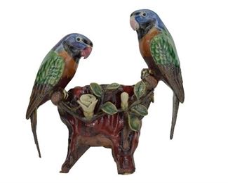 8- BOYUN CHINESE TERRACOTTA POTTERY PARROT PLANTER