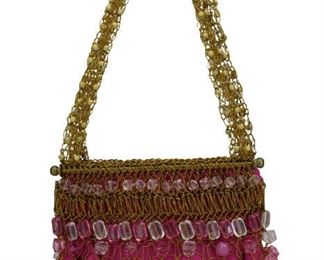 12- DONNATERRA BY BRAZIL PINK & GOLD COPPER HANDBAG