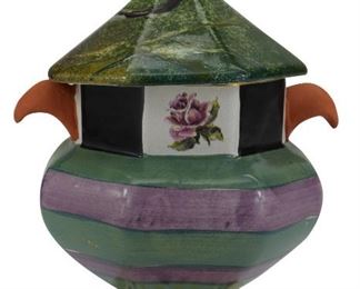 39- MACKENZIE-CHILDS TORQUAY KELP & URCHIN SUGAR BOWL