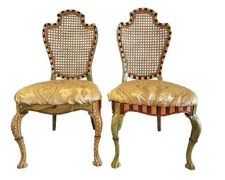 46- 2 MACKENZIE-CHILDS STYLE ANNA DAVIS WICKER CHAIRS
