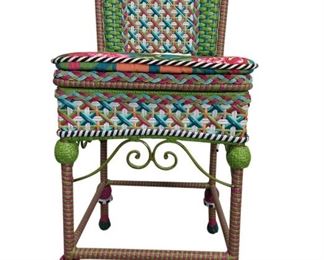 49- 2 MACKENZIE-CHILDS "GREENHOUSE" RESIN WICKER CHAIR