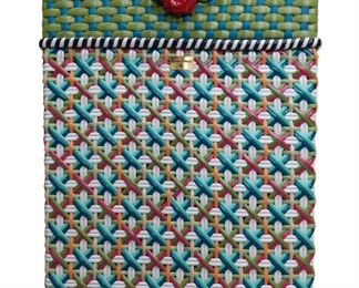 48- MACKENZIE-CHILDS "GREENHOUSE" RESIN WICKER BIN