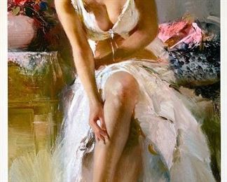 55- PINO DAENI "ANGELICA" GICLEE ON CANVAS ART SIGNED