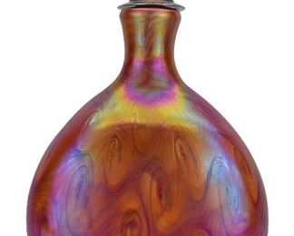 56- IGOR MULLER CZECH RED FUSION ART GLASS VASE 3