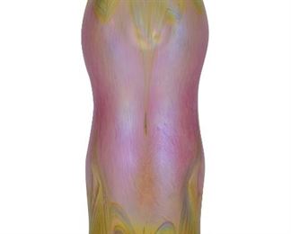 66- IGOR MULLER CZECH PINK FUSION ART GLASS VASE 5