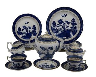 71- 17 PCS. BOOTHS REAL OLD WILLOW BY ROYAL DOULTON