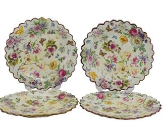 83- 4 PCS. MACKENZIE-CHILDS CHELSEA LUSTER PLATES