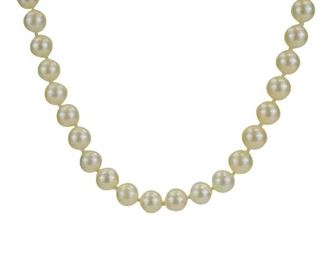 84- 75 JEWELLRY CO. 14K GOLD & DIAMOND PEARL NECKLACE
