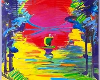 95- PETER MAX "BETTER WORLD #124" MIXED MEDIA ACRYLIC