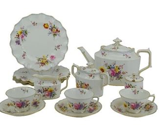 101- 14 PCS. ROYAL CROWN DERBY CHINA TEA SERVICE FOR 3
