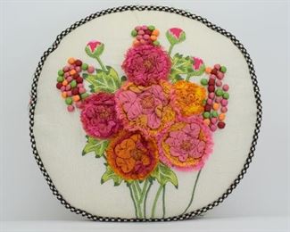 103- MACKENZIE-CHILDS MERRIFIELD ROUND PILLOW CUSHION