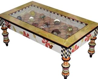 98- MACKENZIE-CHILDS "POPPY KEEPSAKE" COFFEE TABLE