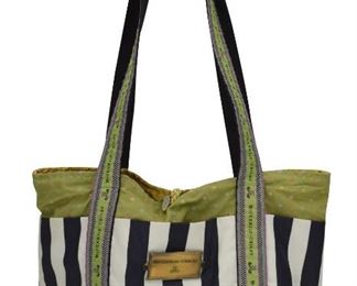 113- RARE VINTAGE MACKENZIE-CHILDS FABRIC HANDBAG TOTE