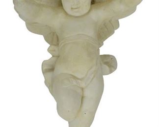 99- WHITE PORCELAIN CHERUB PUTTI BUST WALL ART