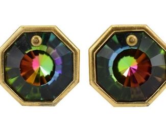 104- YVES ST. LAURENT MISTIC TOPAZ CLIP ON EARRINGS