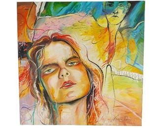 115- #ANNA DAVIS (LG PORTRAIT) OIL CANVAS PAINTING 3