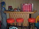 1950's bar and barware, stools