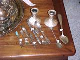 Silver tea service and sterling serving pieces