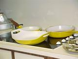 vintage heavy enamel French cast iron cookware from the 1950's