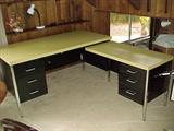 Rare steel, stainless and formica 1950's-60's desk combination