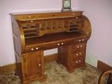 large impressive oak roll top desk