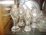 cut crystal vintage large salt and pepper