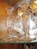 beautiful vintage cut crystal candlesticks
