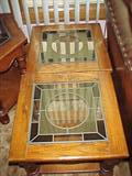 beautiful set of stained glass end table, with larger coffee table