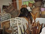 lots of antique wicker furniture