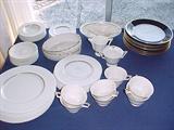 Lenox China service for 8; 8 cobalt rimmed service plates