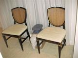 beautiful pair of lacquer and Oriental motif side chairs