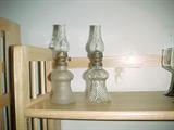 pair of antique miniature lamps
