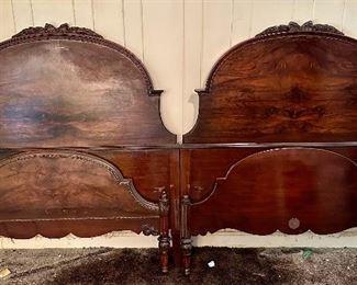 Pair of twin beds manufactured by Johnson Furniture in Grand Rapids MI.  Sold