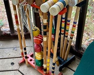 Outdoor fun croquet set.