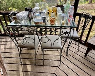 Lots of outdoor furniture.