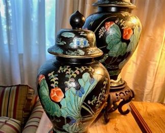 Large lidded ginger jars from Macao.