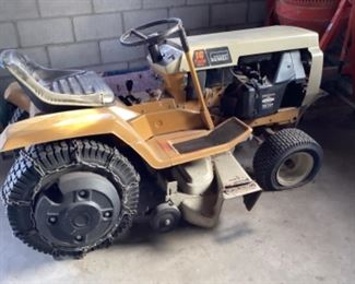Vintage Montgomery Ward tractor mower with chains and plow Runs!,