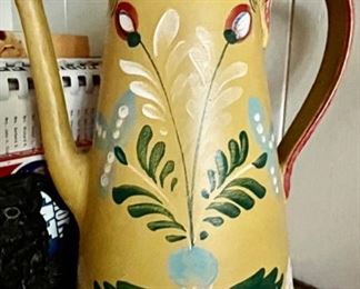103. Italian Hand Painted Ceramic Tea/Coffee Pot (12")