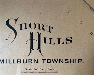 66. Framed 19th Century Map of Short Hills (31" x 22")