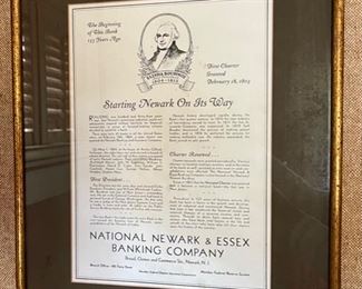 93. Framed Advertisement from National Banking Company 1804 (14" x 18")