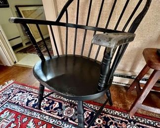 80. Black Metal Windsor Chair (23" x 19" x 36")