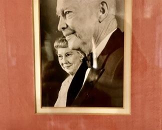 84. Framed Photograph of Dwight D Eisenhower and Mame w/ Signature (12" x 17")