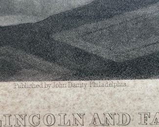 106. Pair of Steel Engravings "President Lincoln & Family" and "Washington Family" (art 10" x 14")