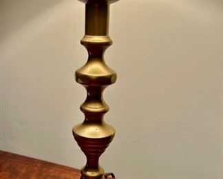 115. Brass Candlestick Lamp (23")