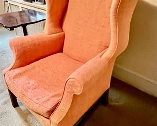 138. Wing Back Chair w/ Pink Upholstery (31" x 28" x 42")