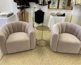Pr of CBZ -FITZ swivel chairs-Sold as a pair